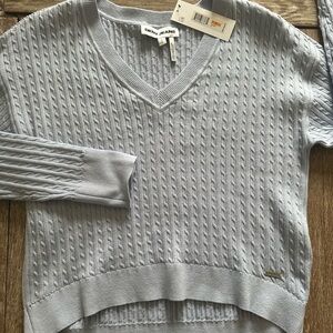 DKNY Women's V-Neck Sweater in Baby Blue, Size Small, NWT